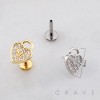 MULTI CZ HEART LOCKER THREADLESS (PUSH IN) 316L SURGICAL STEEL LABRET SET